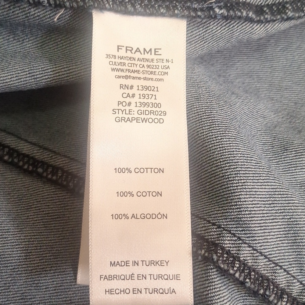 FRAMEGillian Puff-Sleeve Denim Dress Size M NWOT - Picture 10 of 11